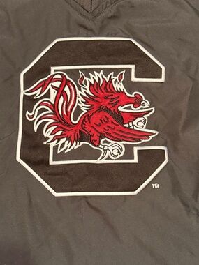 Red Gamecock Letter C Patch Graphic Pullover Windbreaker